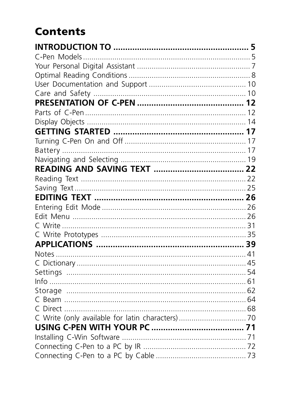 C Technologies Mobile Information Collector C-Pen User Manual | Page 3 / 95