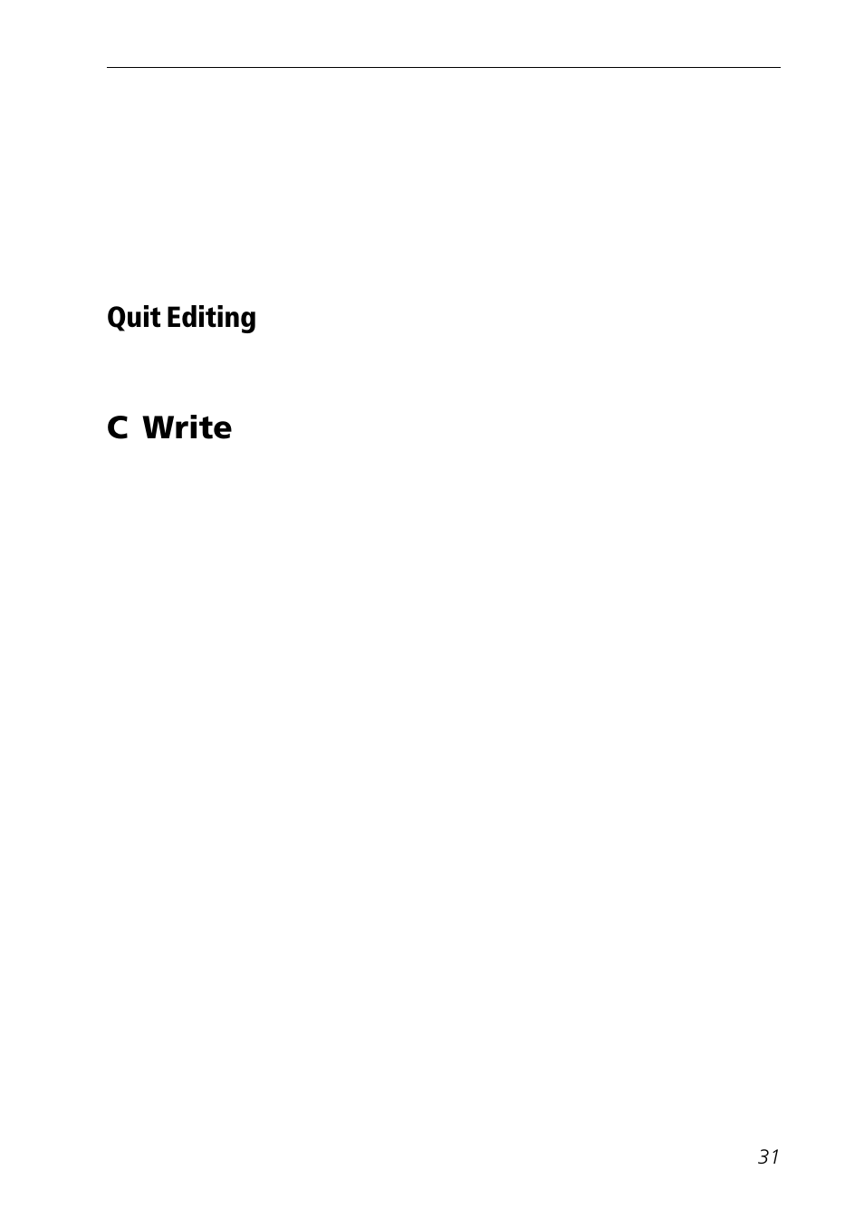 C write, Change, Quit editing | Using c-write | C Technologies Mobile Information Collector C-Pen User Manual | Page 31 / 95