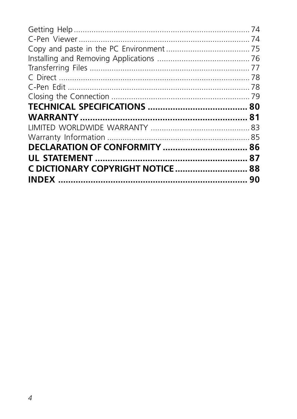 C Technologies Mobile Information Collector C-Pen User Manual | Page 4 / 95