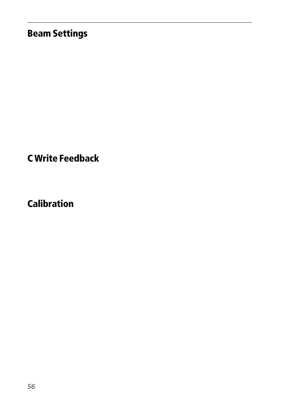 Beam settings, Calibration | C Technologies Mobile Information Collector C-Pen User Manual | Page 56 / 95
