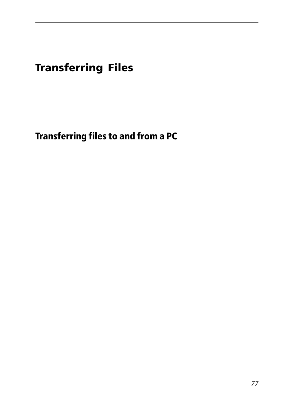 Transferring files, Copy and paste, To/from your pc | C Technologies Mobile Information Collector C-Pen User Manual | Page 77 / 95