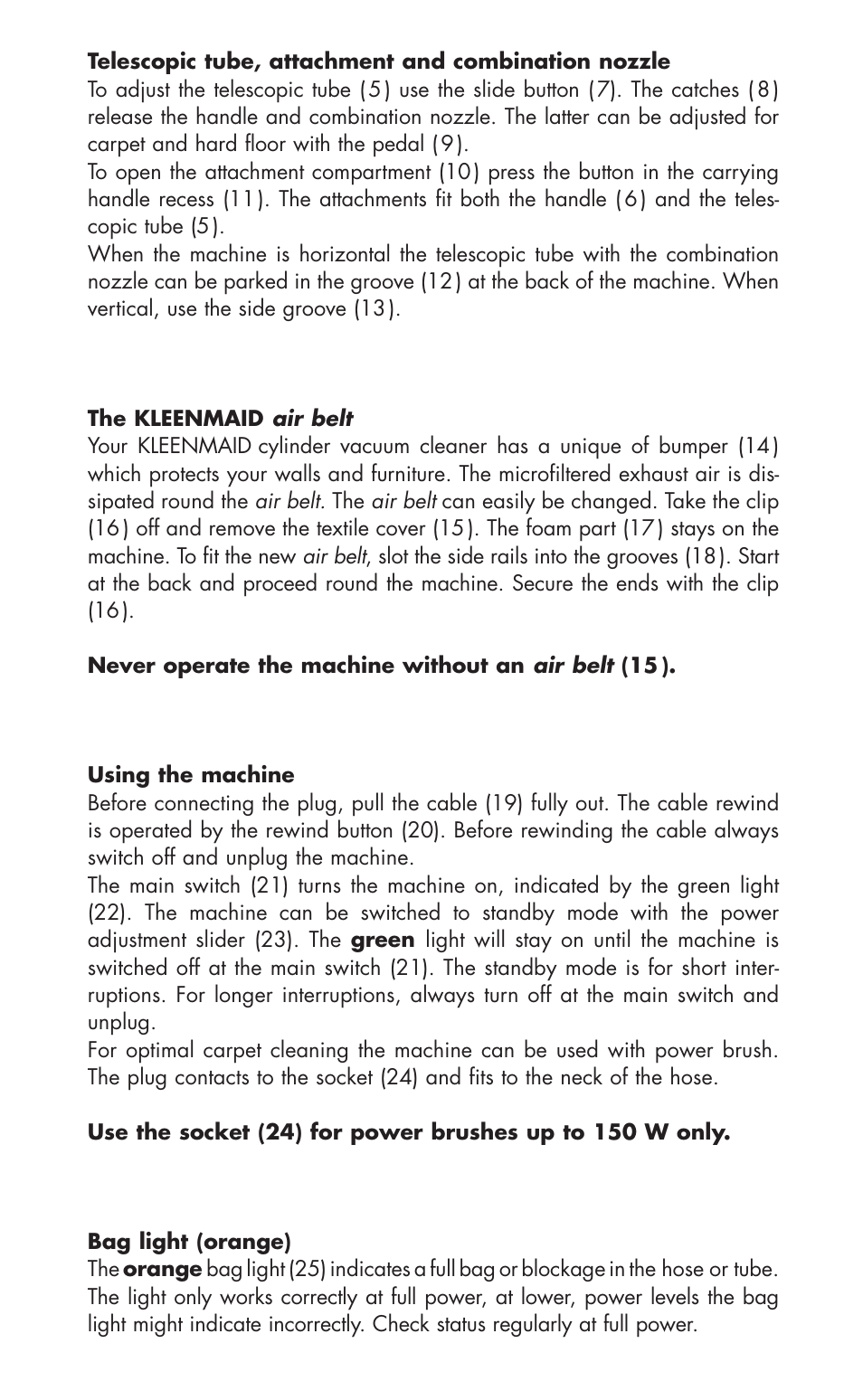 Kleenmaid VC320 User Manual | Page 4 / 8