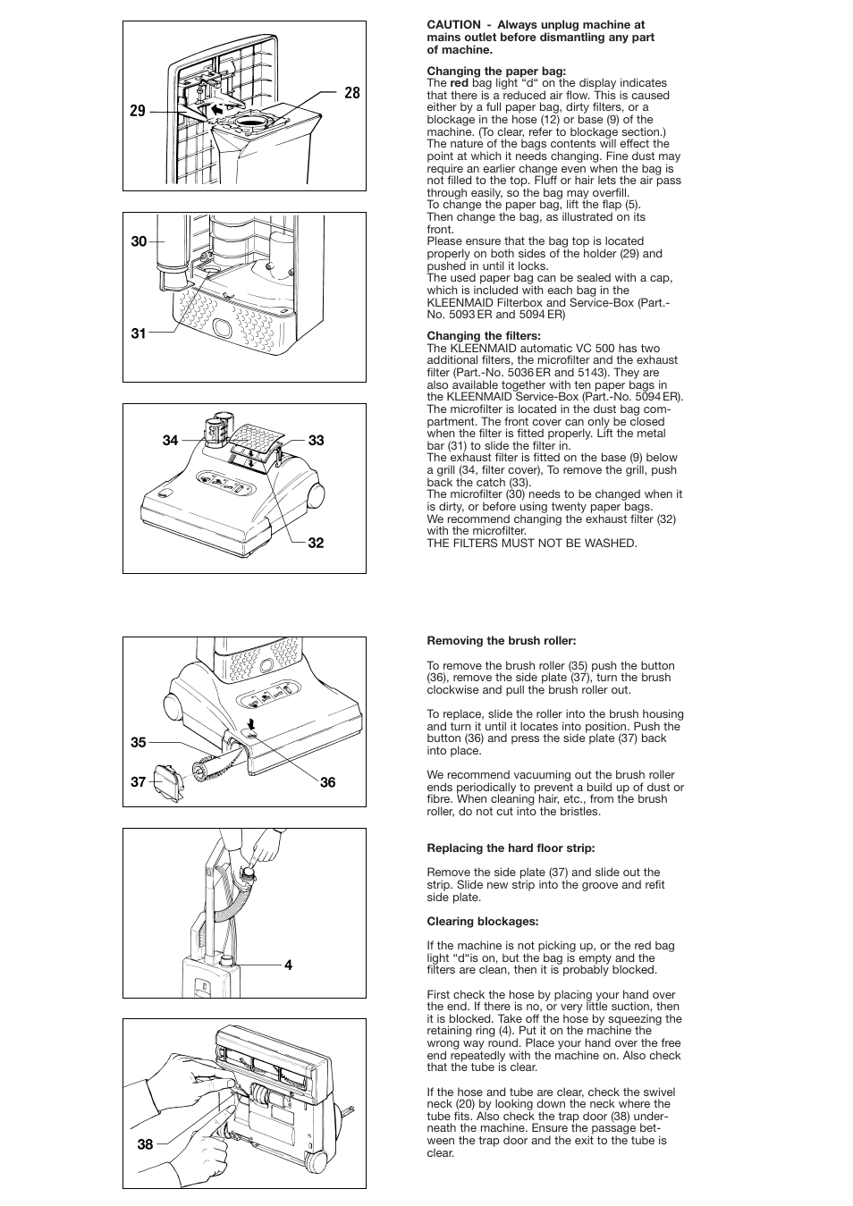 Kleenmaid VC500 User Manual | Page 4 / 4