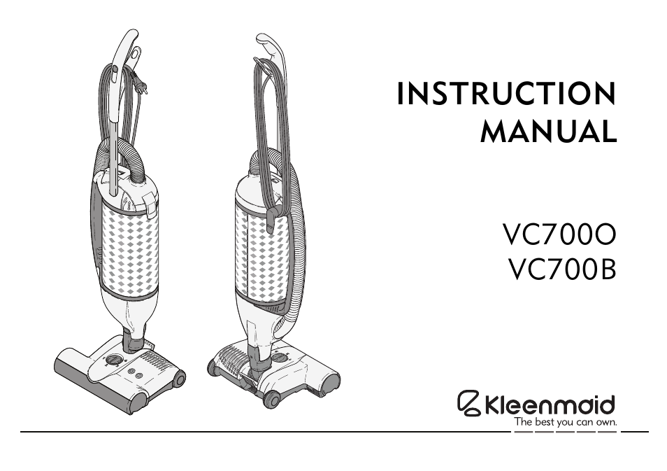 Kleenmaid VC700 User Manual | 16 pages