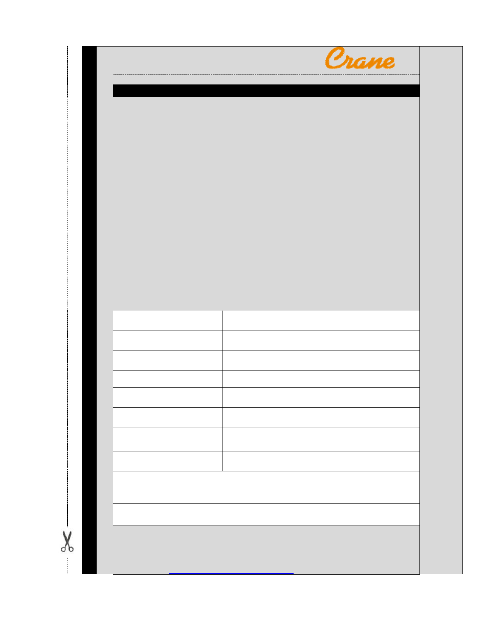Warranty card | Crane & Co. EE-5607 User Manual | Page 9 / 9