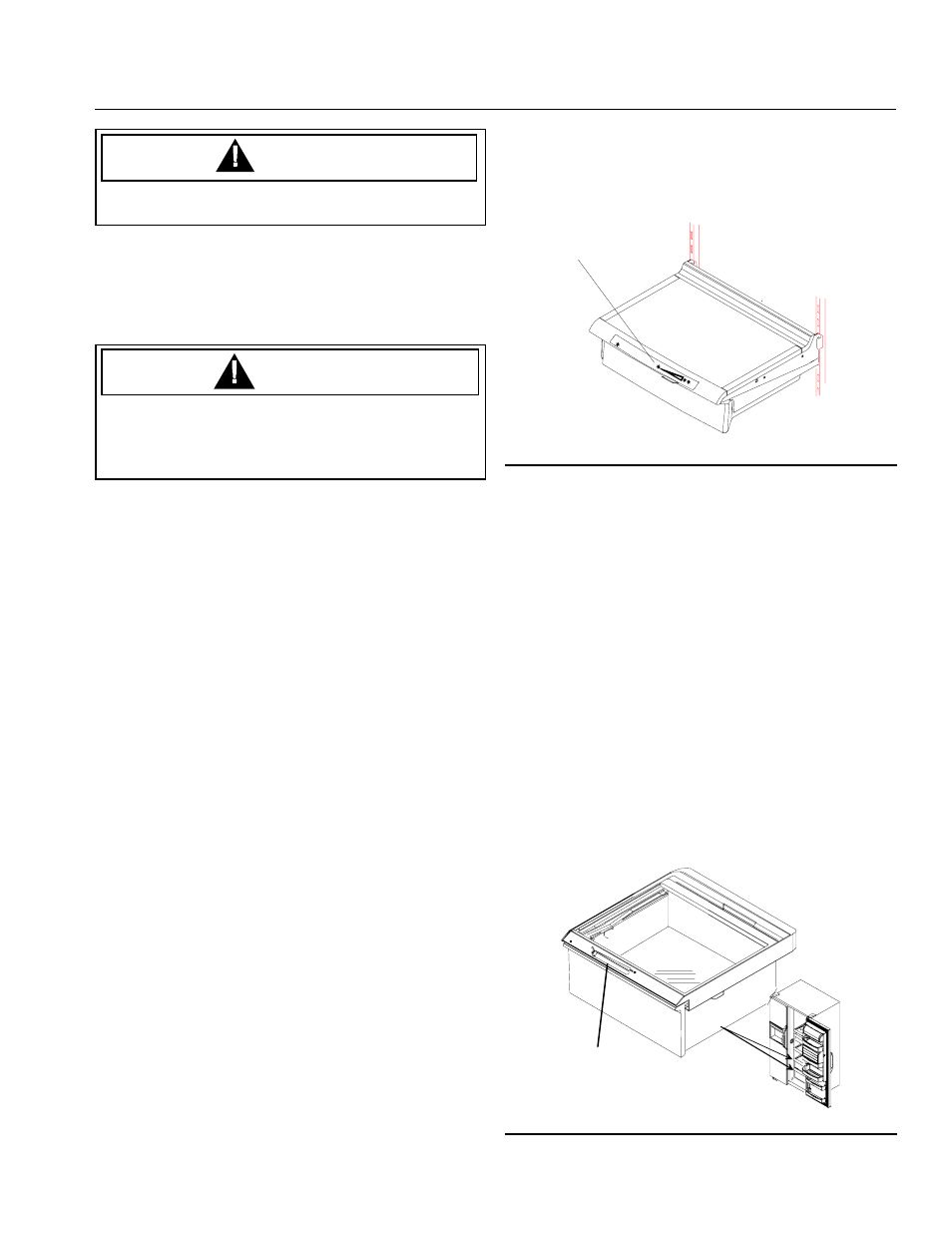 Refrigerator features caution, Caution, Refrigerator shelves | Chiller fresh, Zero degree deli drawer (some models), Deli fresh drawer (some models), Garden fresh, Crispers | Kleenmaid V Series User Manual | Page 9 / 17