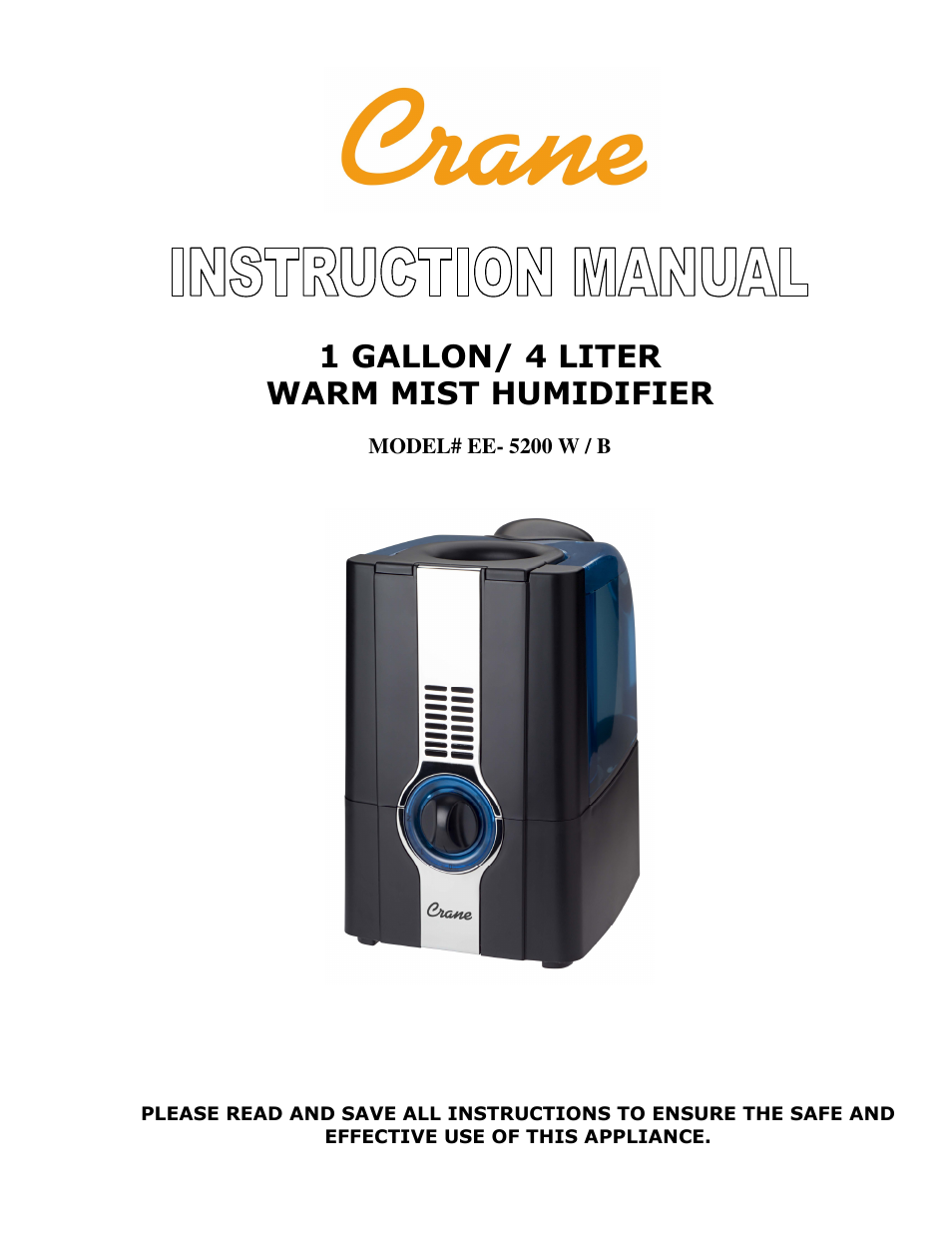 Crane & Co. EE- 5200 W / B User Manual | 13 pages
