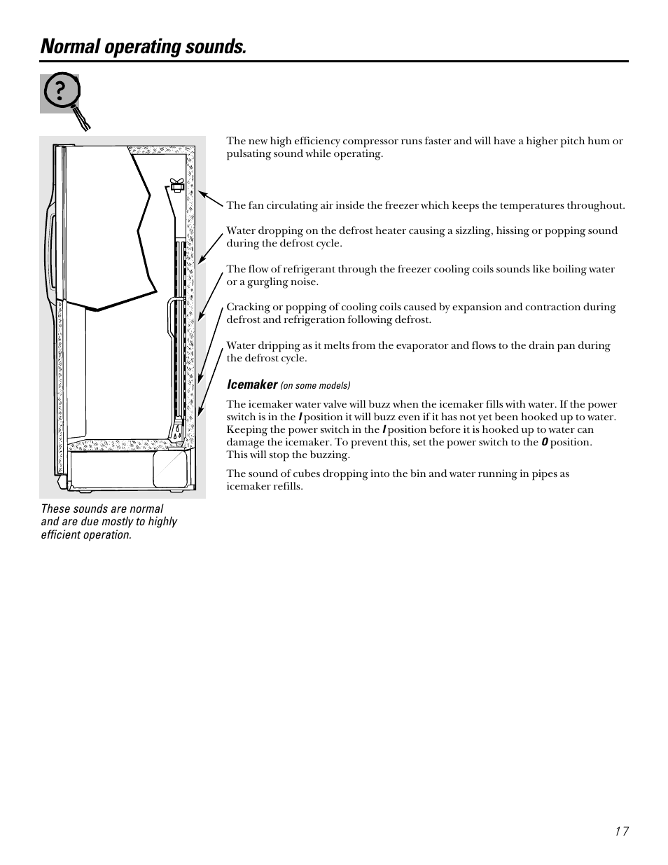 Normal operating sounds | Kleenmaid PSA22 User Manual | Page 17 / 20