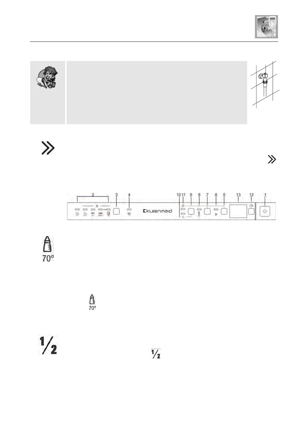 User instructions, 2 washing programs | Kleenmaid DW6011 User Manual | Page 14 / 36