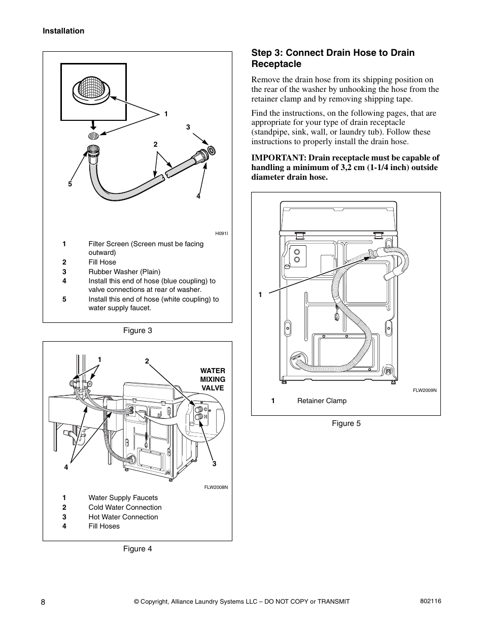 Step 3: connect drain hose to drain receptacle | Kleenmaid LTK95 Installation Version 802116R1 User Manual | Page 10 / 22