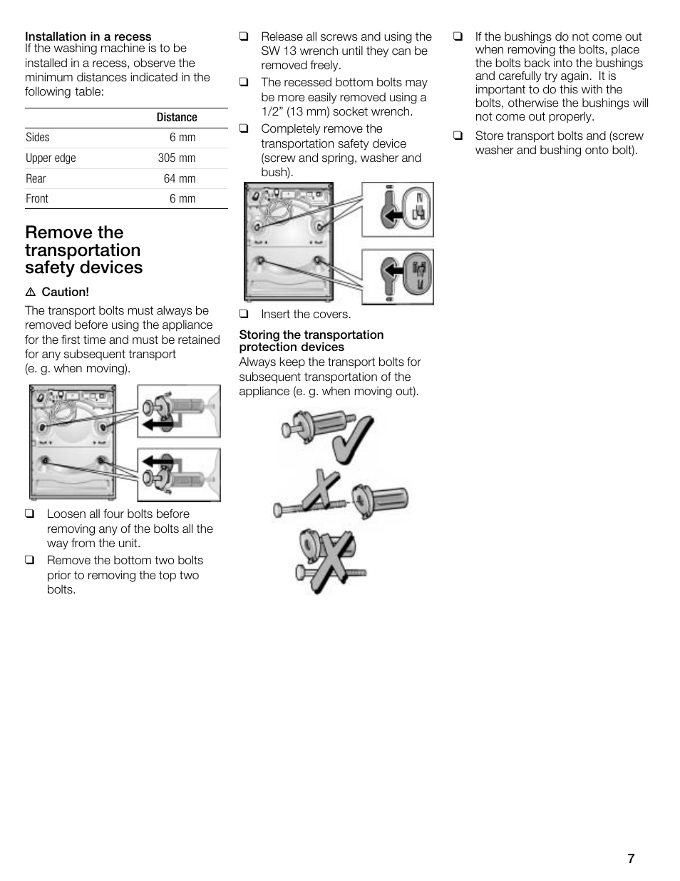 Remove the transportation safetyădevices | Kleenmaid KFL2000 User Manual | Page 7 / 36
