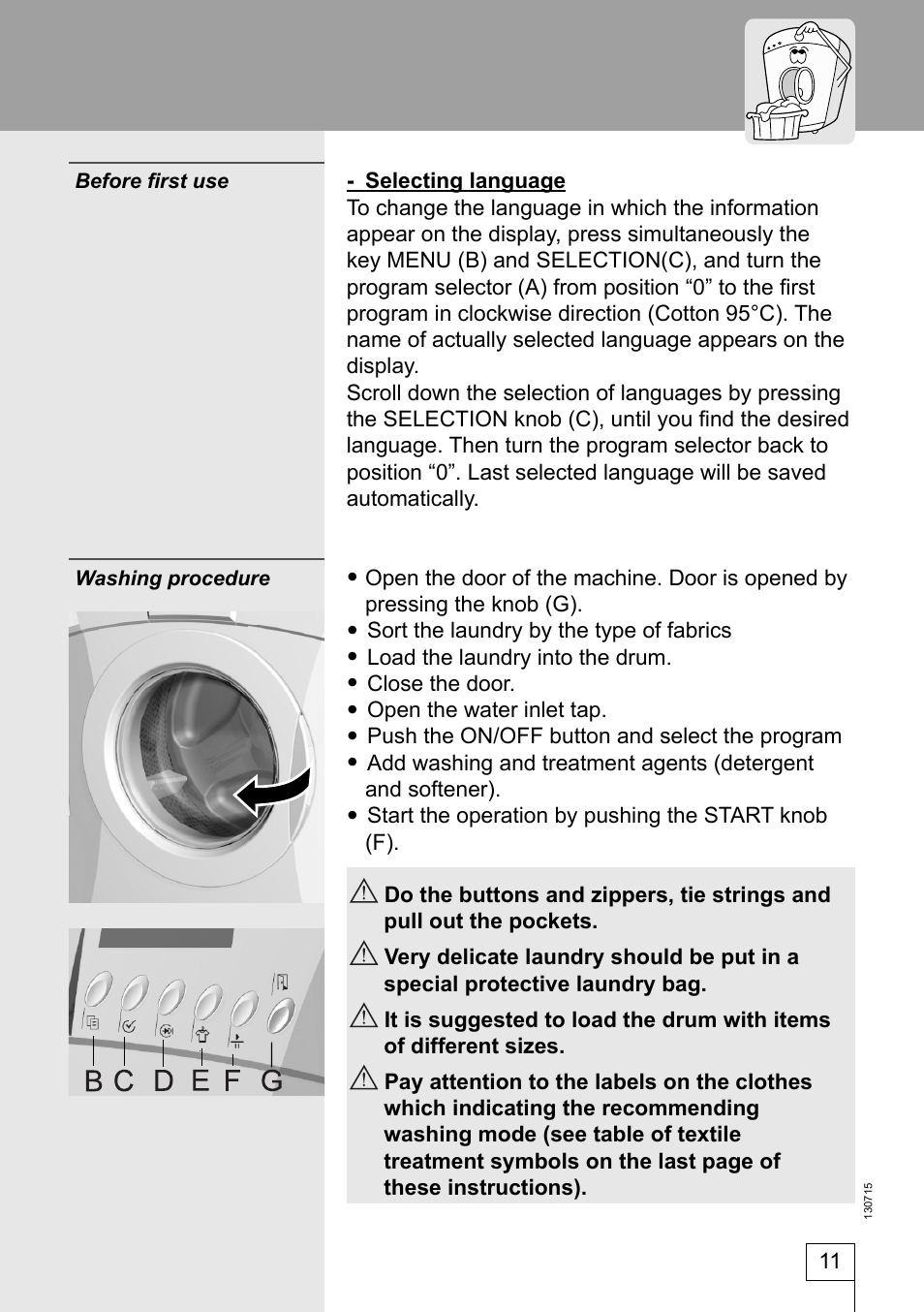 Kleenmaid KFL1600 User Manual | Page 11 / 36