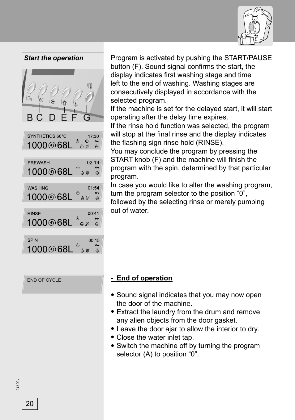 Kleenmaid KFL1600 User Manual | Page 20 / 36