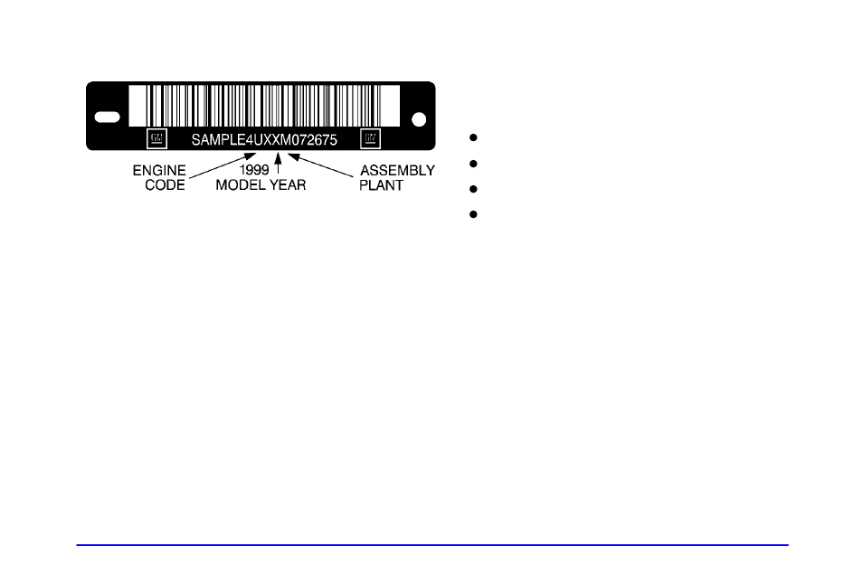 Vehicle identification number (vin), Service parts identification label | CHEVROLET 1999 Corvette User Manual | Page 315 / 376