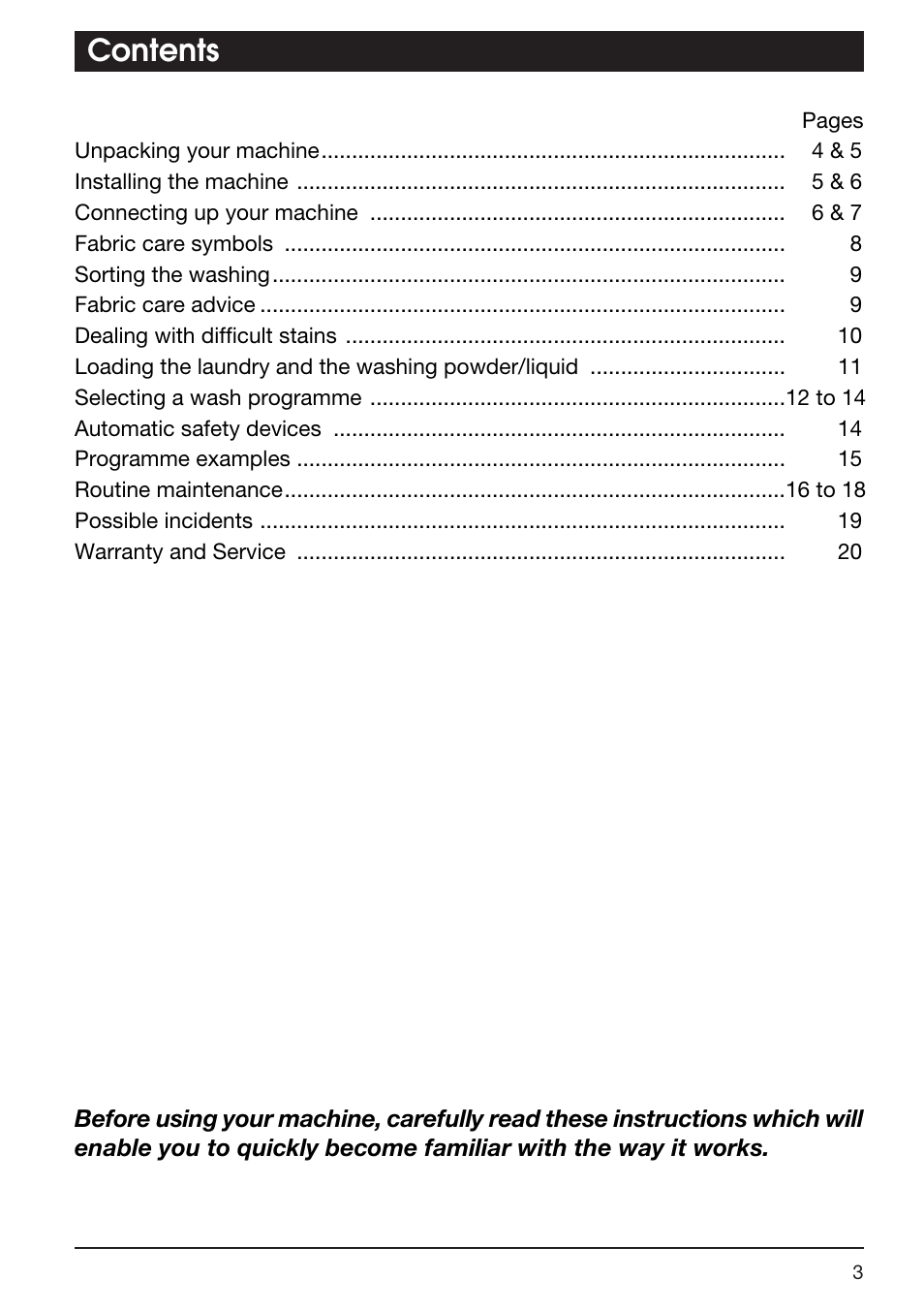 Kleenmaid TX768A User Manual | Page 3 / 20