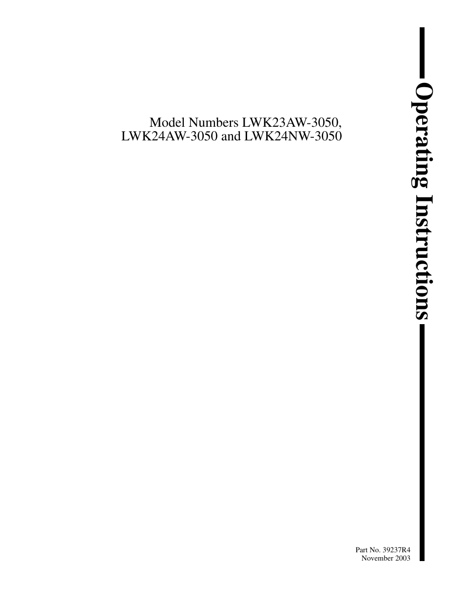 Kleenmaid LWK23 User Manual | 5 pages