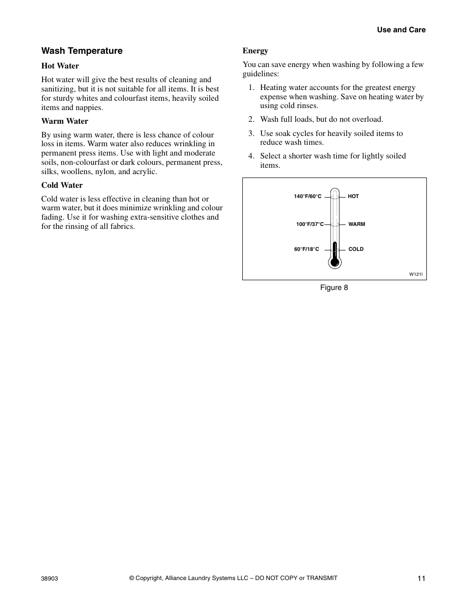 Wash temperature | Kleenmaid LWK23 Version 38903R6 User Manual | Page 13 / 30