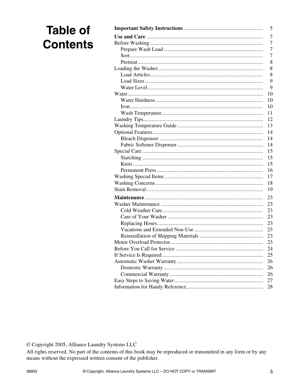 Kleenmaid LWK23 Version 38903R6 User Manual | Page 5 / 30