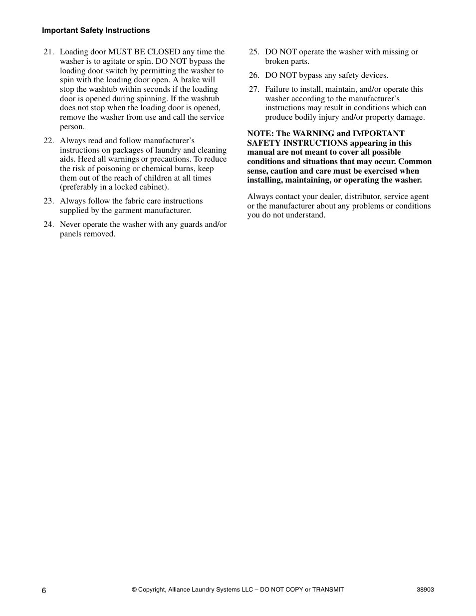 Kleenmaid LWK23 Version 38903R6 User Manual | Page 8 / 30