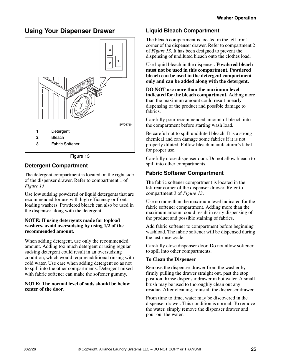 Using your dispenser drawer | Kleenmaid LTKA6 User Manual | Page 27 / 44