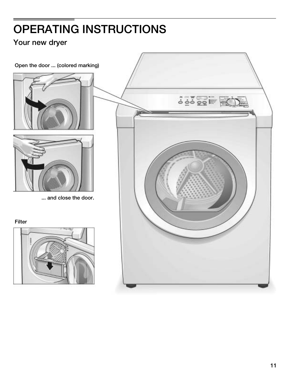 Operating instructions | Kleenmaid KED2000 User Manual | Page 11 / 30