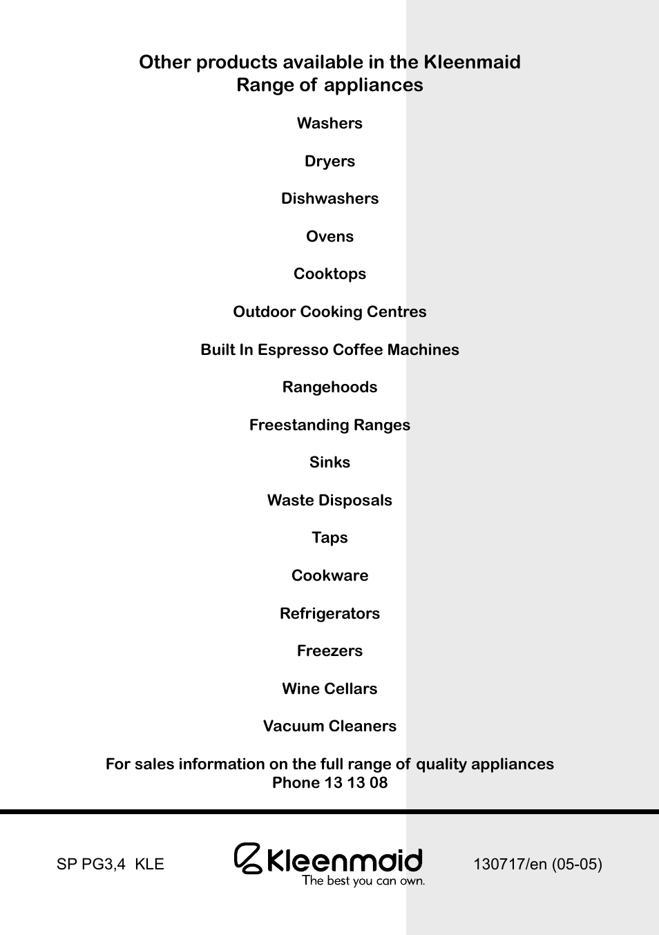 Kleenmaid KED600 User Manual | Page 33 / 33