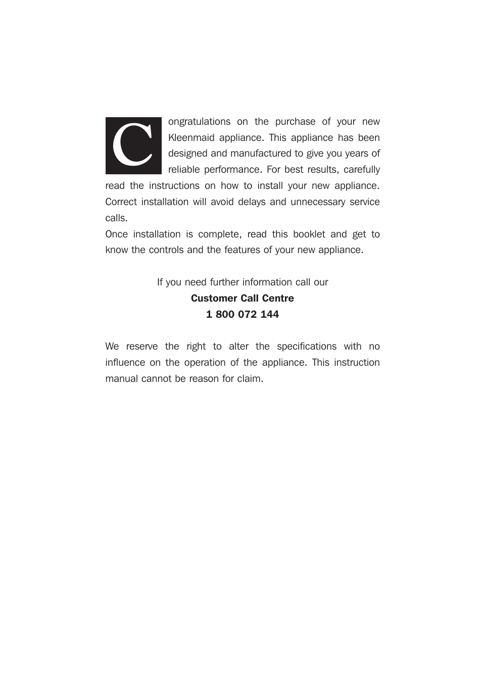 Kleenmaid KED300 User Manual | Page 2 / 10