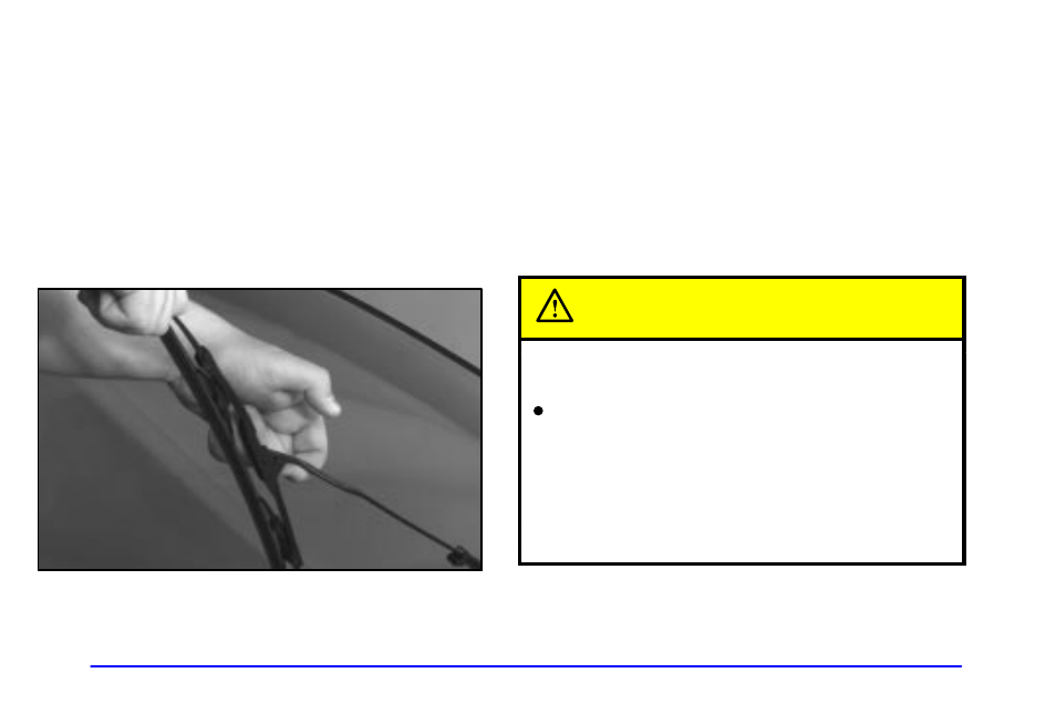 Windshield wiper blade replacement, Tires, Caution | CHEVROLET 1999 Cavalier User Manual | Page 278 / 368