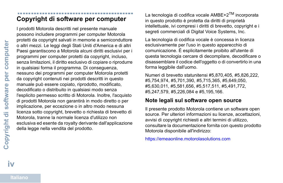 Copyright di software per computer | Motorola DP 1400 User Manual | Page 138 / 402