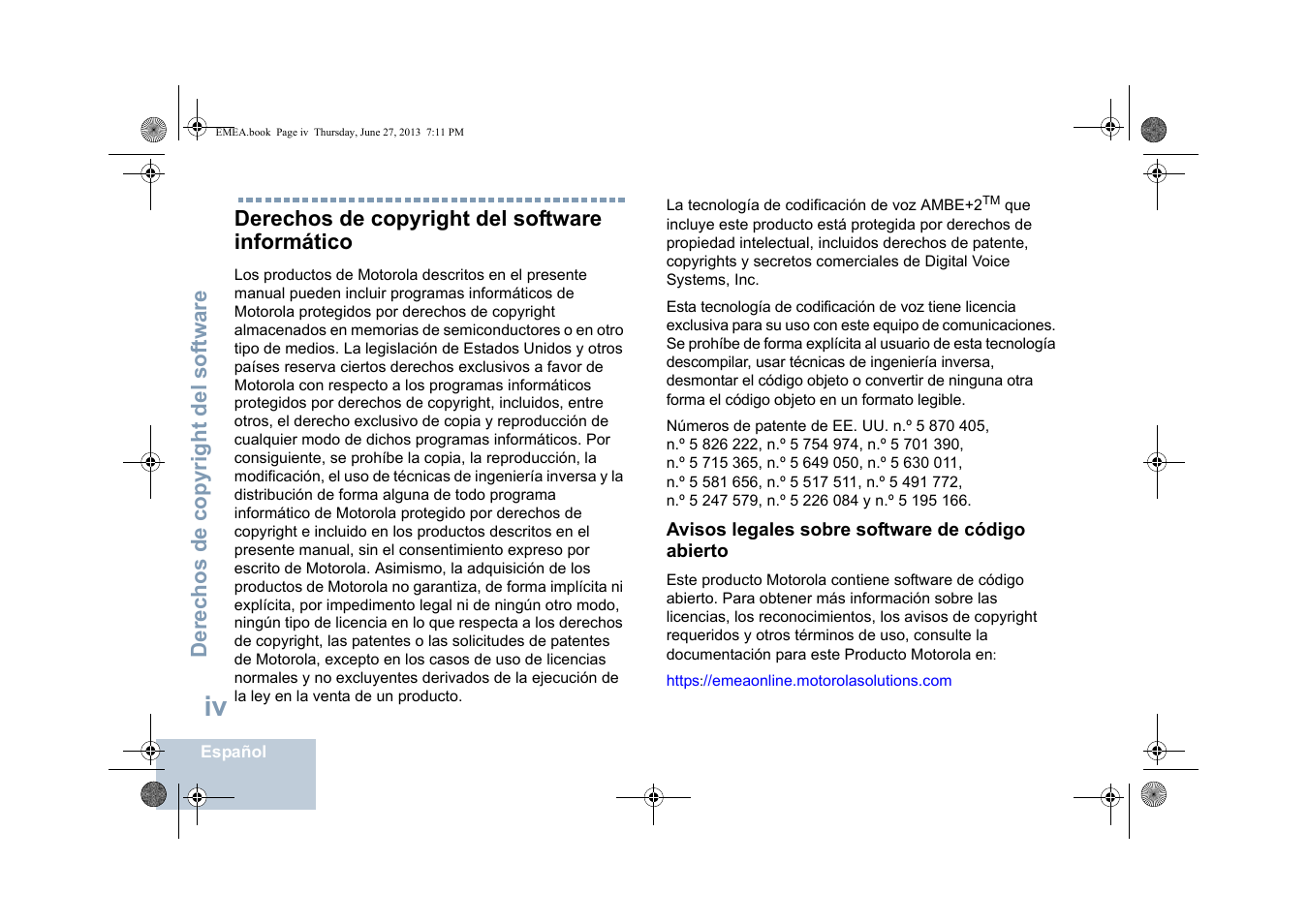 Derechos de copyright del software informático | Motorola DP 1400 User Manual | Page 182 / 402