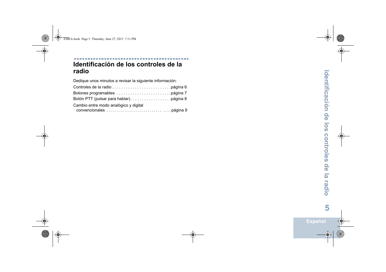 Identificación de los controles de la radio | Motorola DP 1400 User Manual | Page 189 / 402