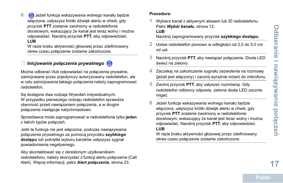 Inicjowanie połączenia prywatnego | Motorola DP 1400 User Manual | Page 287 / 402