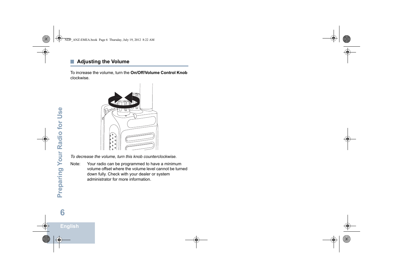 Adjusting the volume | Motorola DP 2400 User Manual | Page 14 / 472