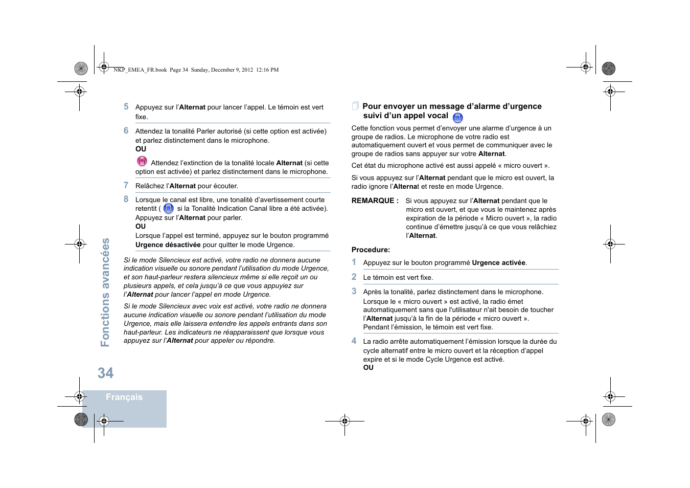 Fonctions avancées | Motorola DP 2400 User Manual | Page 146 / 472