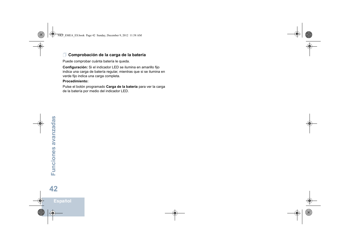 Comprobación de la carga de la batería | Motorola DP 2400 User Manual | Page 258 / 472