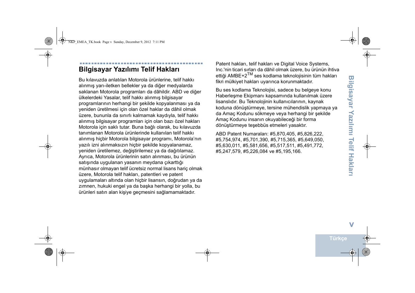 Bilgisayar yazılımı telif hakları | Motorola DP 2400 User Manual | Page 267 / 472