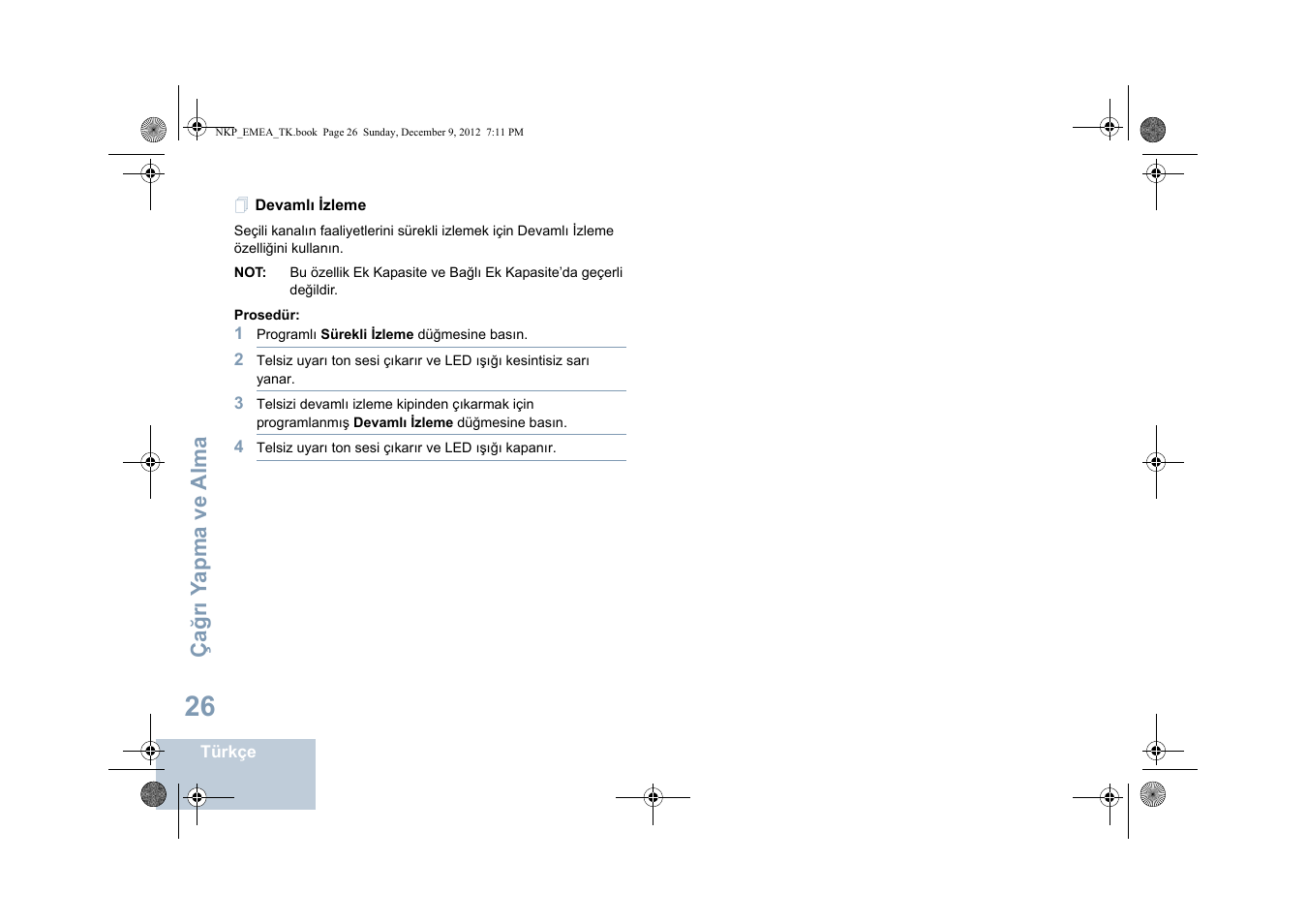 Devamlı izleme | Motorola DP 2400 User Manual | Page 294 / 472