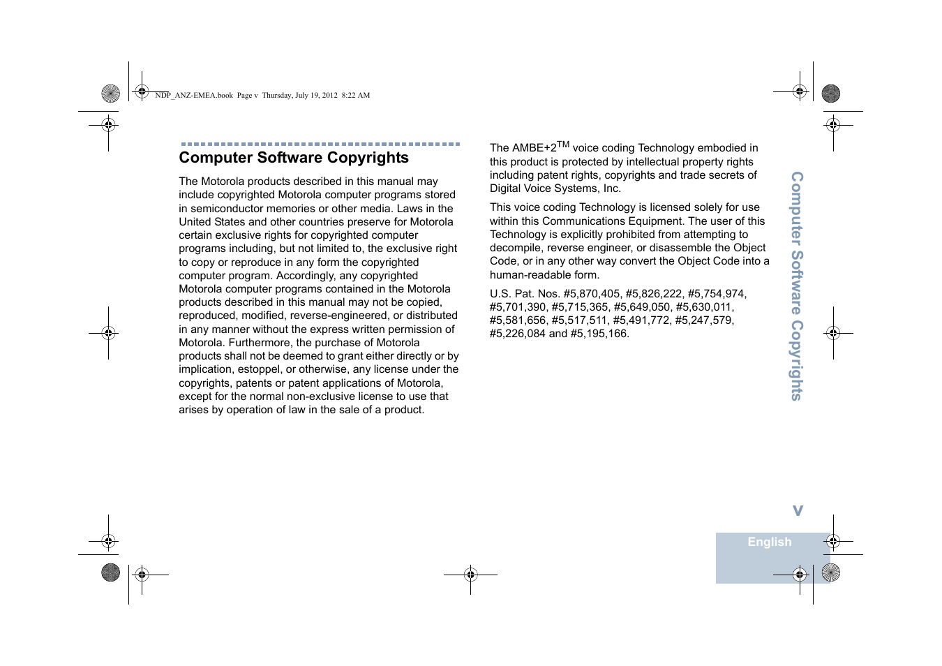 Computer software copyrights | Motorola DP 2400 User Manual | Page 7 / 472