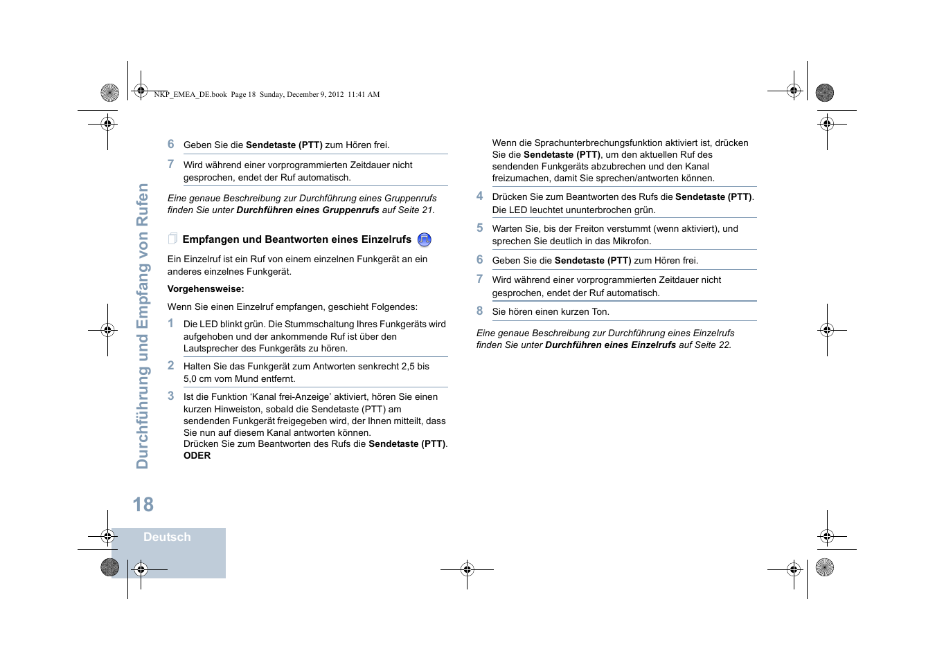 Empfangen und beantworten eines einzelrufs | Motorola DP 2400 User Manual | Page 78 / 472