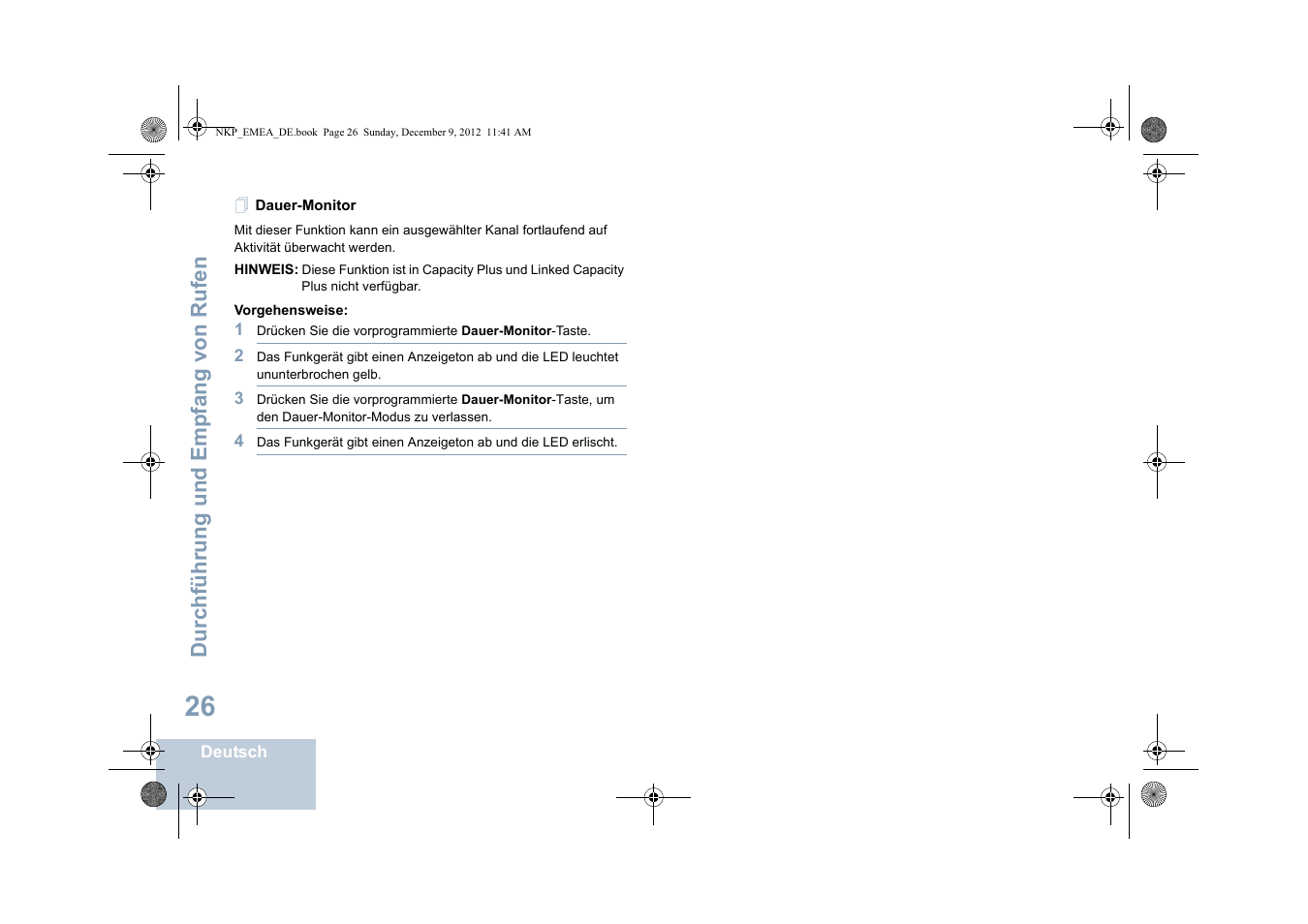 Dauer-monitor | Motorola DP 2400 User Manual | Page 86 / 472