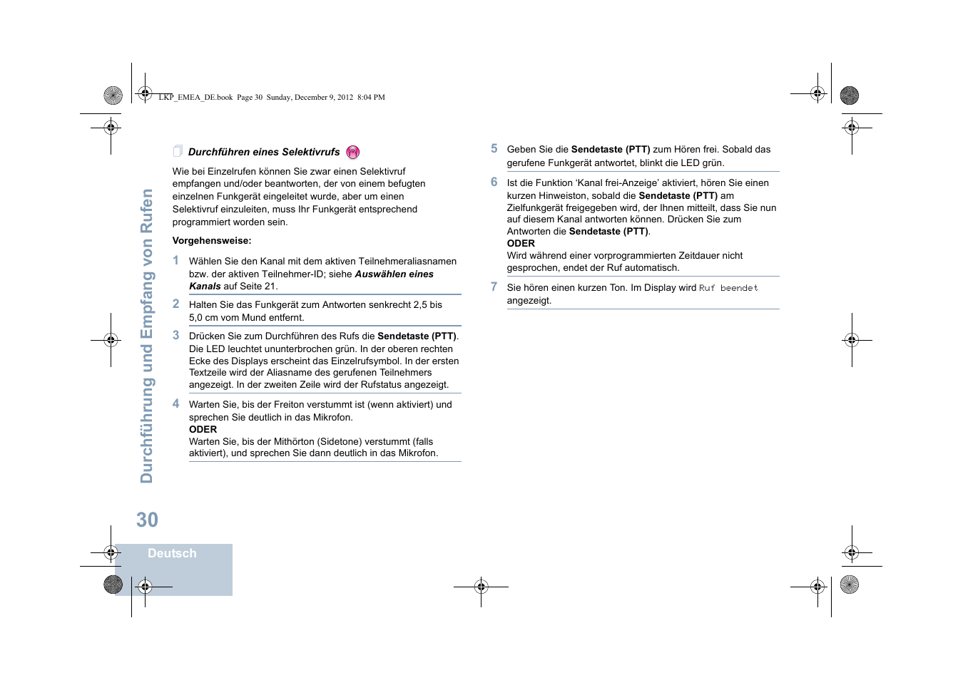 Durchführen eines selektivrufs | Motorola DP 2600 User Manual | Page 136 / 900