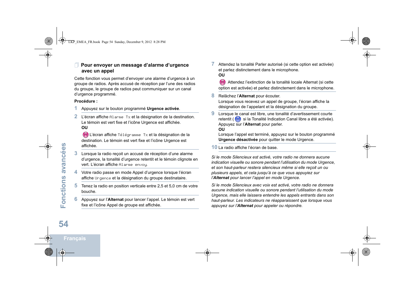 Fonctions avancées | Motorola DP 2600 User Manual | Page 260 / 900