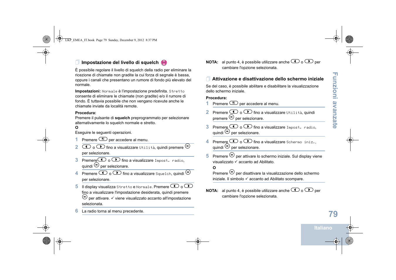 Impostazione del livello di squelch, Funzioni a vanza te | Motorola DP 2600 User Manual | Page 387 / 900