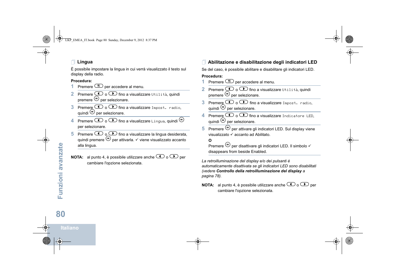 Lingua, Funzioni avanzate | Motorola DP 2600 User Manual | Page 388 / 900