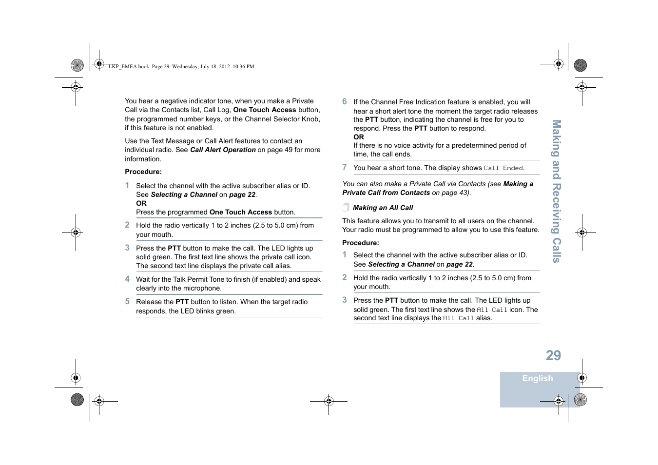 Making and r eceiving calls | Motorola DP 2600 User Manual | Page 39 / 900