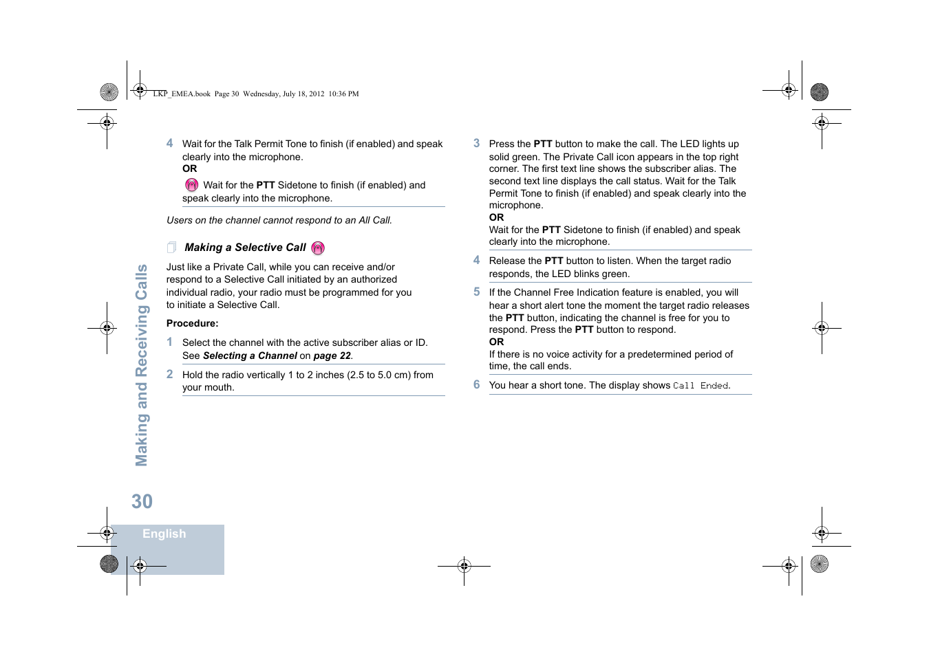 Making a selective call, Making and receiving calls | Motorola DP 2600 User Manual | Page 40 / 900