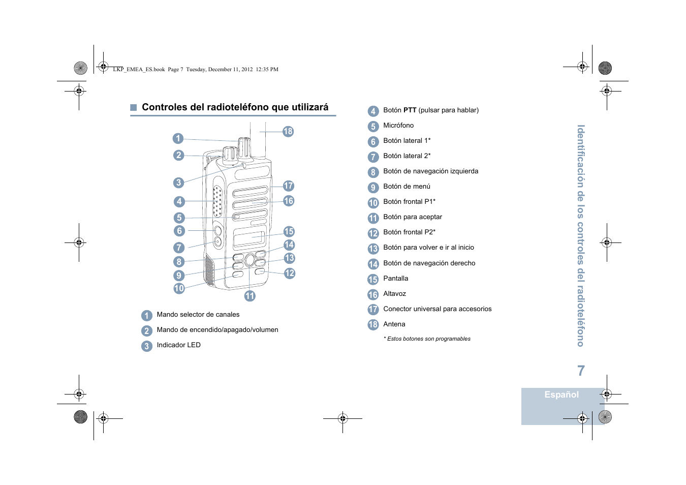 Controles del radioteléfono que utilizará | Motorola DP 2600 User Manual | Page 415 / 900