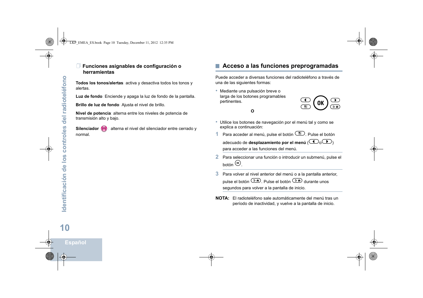 Acceso a las funciones preprogramadas | Motorola DP 2600 User Manual | Page 418 / 900