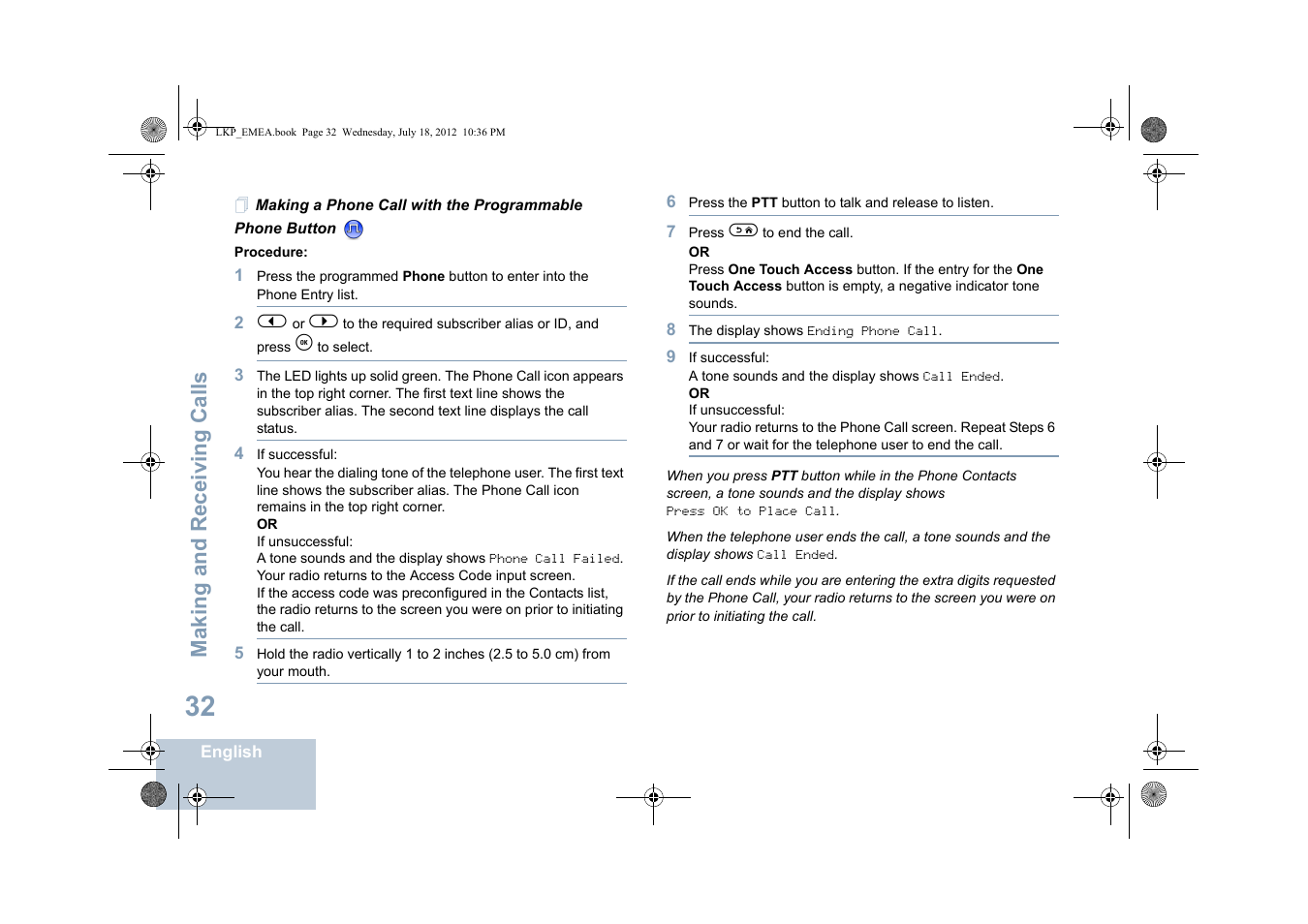 Making and receiving calls | Motorola DP 2600 User Manual | Page 42 / 900