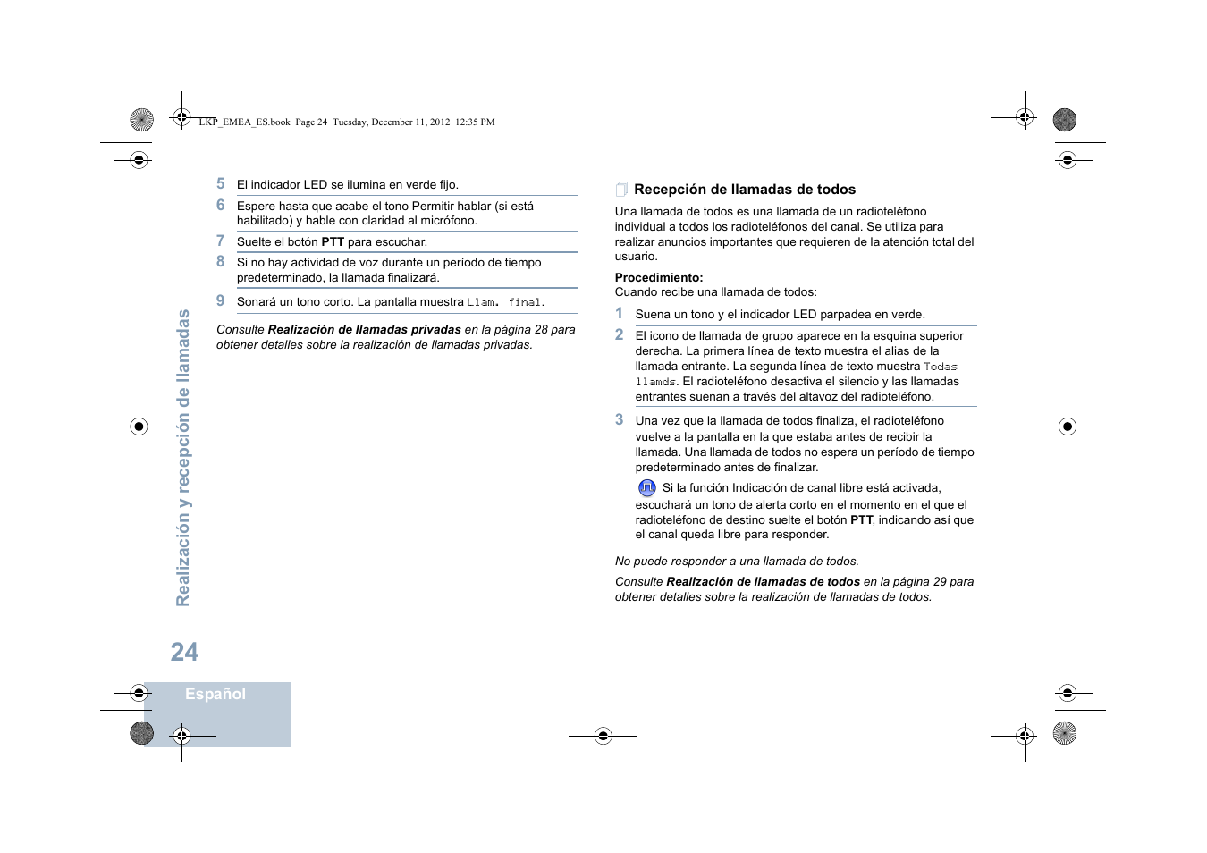 Recepción de llamadas de todos | Motorola DP 2600 User Manual | Page 432 / 900